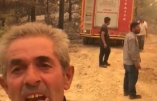 Mahallesi yanmaktan kurtarılan vatandaş ekiplere...