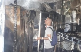 Otel lojmanında çıkan yangın korkuttu