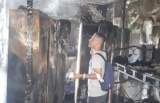 Otel lojmanında korkutan yangın