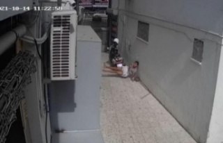 7'inci kattan düşme anı kameraya böyle yansıdı