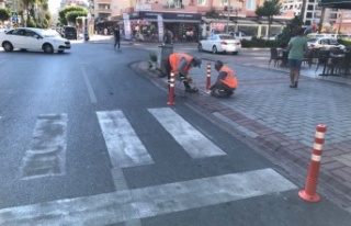 Alanya’da yaya geçitlerine delinatör 