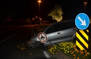 Kokutan kaza! Orta refüje çıkarak durabildi