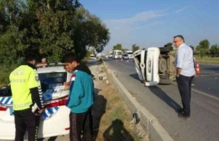 Takla atan ticari araçtan burnu bile kanamadan çıktı
