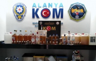 Alanya'da sahte alkol operasyonu