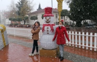 Manavgat'ta 14 yıl aradan sonra kar sevinci