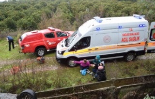 Virajı alamayan sürücü 25 metrelik uçurumdan...