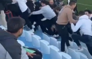 Amatör maçta tribünde kavga