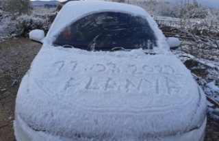Alanya'da araçların üzeri buzla kaplandı