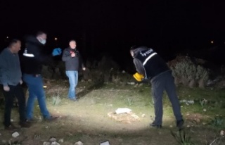 Ormanlık alan içindeki mezar polisi alarma geçirdi