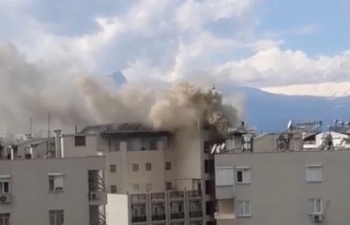 Otel bacasında çıkan yangın korkuttu