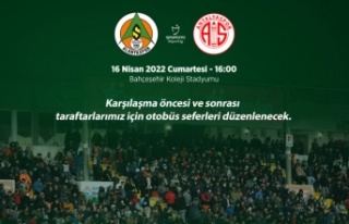 Alanyaspor- Antalyaspor maçı ulaşım bilgilendirmesi