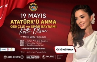 Alanya'da 19 Mayıs çoşkusu Öykü Gürman...
