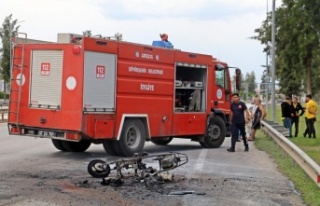 Emanet verdiği motosikletinden geriye yakıt deposunun...