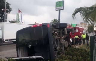 Lüks minibüs yoldan çıktı: 1 yaralı