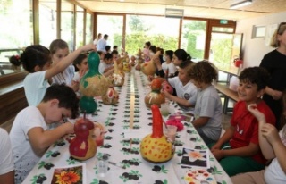 Su kabağı minik öğrencilerin elinde hayat buluyor