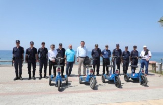 Alanya'da bisikletli jandarma işbaşında