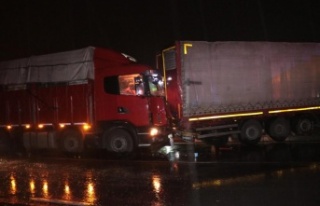 Alanya'da makas atarak refüje çıkan tıra...