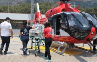 Alanya'da helikopter erken doğan prematüre...