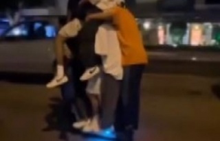 Elektrikli scootera 6 kişi binerek canlarını hiçe...