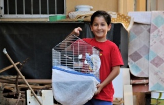 'Hayat arkadaşım' dediği kuşu Antalya’da...