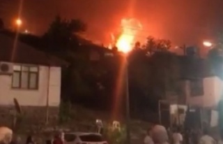 Alev alev yanan evdeki tüp patlaması vatandaşları...