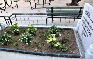 Ölmeden önce cami avlusuna yaptırdığı mezarına...