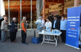 Alanya Hal esnafına sıcak çorba