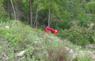 Piknik dönüşü 30 metre uçuruma yuvarlanan otomobilden...