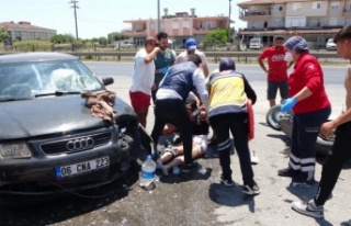 Kask takmayan sürücü ölümden döndü