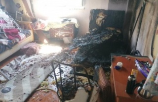 Apartman dairesinde çıkan yangında çocuk odası...
