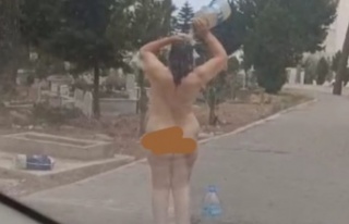 Alanya'da mezarlıkta skandal görüntü