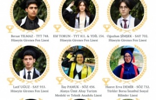 Alanya'dan 9 öğrenci ilk binde!
