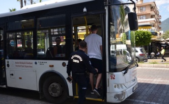 Alanya'da halk otobüsleri ve taksiler mercek altında