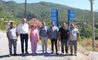 Alanya kırsalında tabela çalışması sürüyor