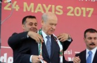 İşte kare kare Bahçeli'nin Alanya çıkarması