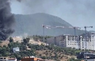Kampüs inşaatında korkutan yangın!