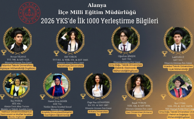 Alanya'nın YKS şampiyonlarının yerleştiği üniversiteler belli oldu!