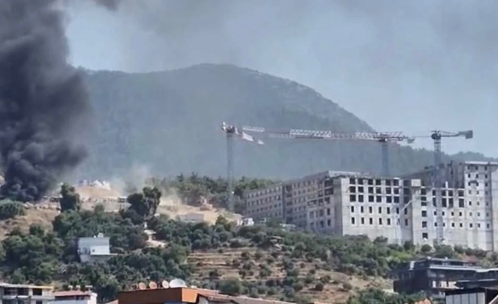 Kampüs inşaatında korkutan yangın!