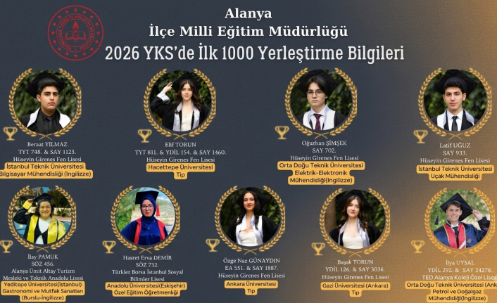 Alanya'nın YKS şampiyonlarının yerleştiği üniversiteler belli oldu!