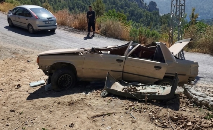 Alanya’da freni boşalan otomobil takla attı: 1 yaralı!