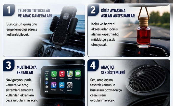 Yönetmelik değişti: Araç içi aksesuarlarda yasak devri bitti!